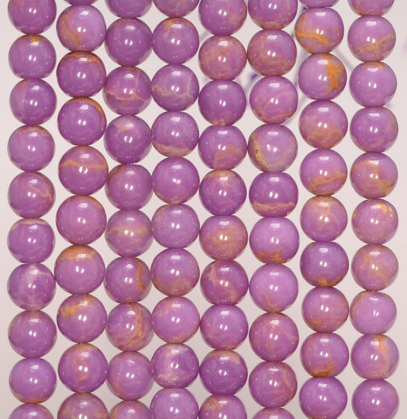 4-5MM Genuine Phosphosiderite Gemstone Grade A Purple Round Loose Beads 15.5 inch Full Strand (80009631-A176)