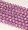 5MM Genuine Phosphosiderite Gemstone Grade A Purple Round Loose Beads 15.5 inch Full Strand (80009634-A176)