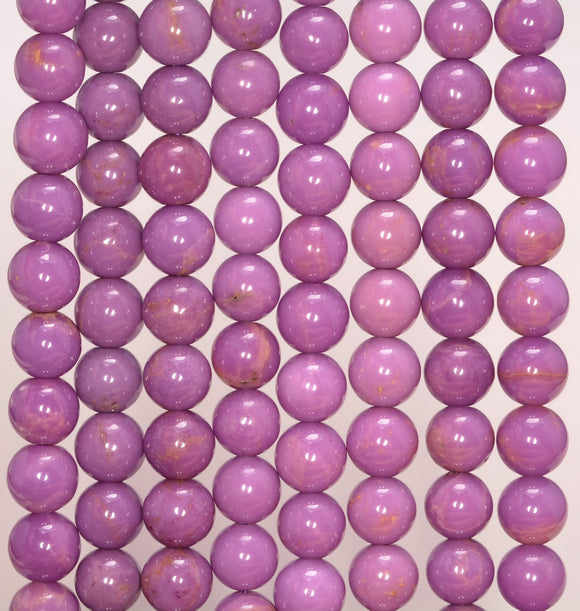 5-6MM Genuine Phosphosiderite Gemstone Grade AA Purple Round Loose Beads 15.5 inch Full Strand (80009635-A176)