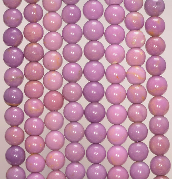 5-6MM Genuine Phosphosiderite Gemstone Grade AB Purple Round Loose Beads 15.5 inch Full Strand (80009638-A176)