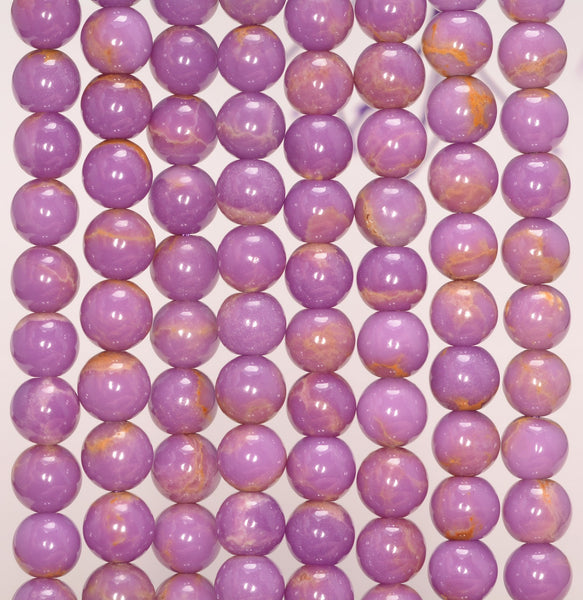 6MM Genuine Phosphosiderite Gemstone Grade A Purple Round Loose Beads 15.5 inch Full Strand (80009641-A176)