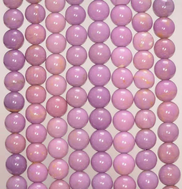 6-7MM Genuine Phosphosiderite Gemstone Grade AB Purple Round Loose Beads 15.5 inch Full Strand (80009646-A176)