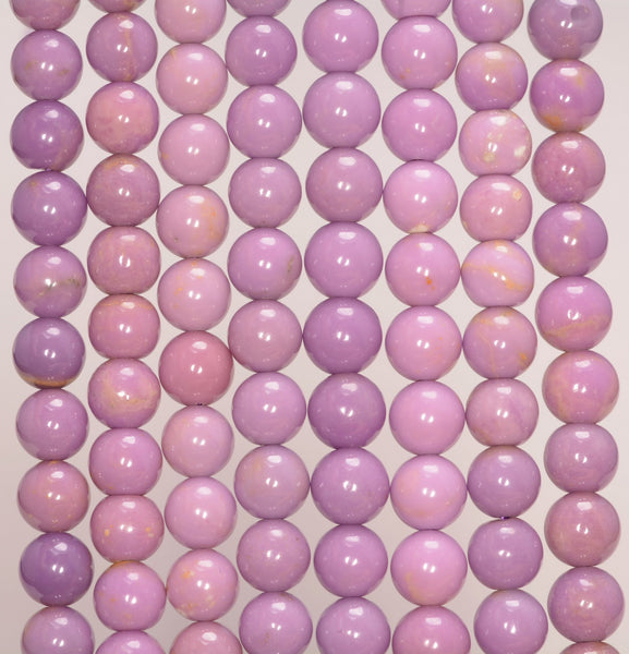 6-7MM Genuine Phosphosiderite Gemstone Grade AB Purple Round Loose Beads 15.5 inch Full Strand (80009646-A176)