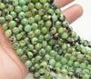 8MM Green Black Chrysotine Turquoise Gemstone Grade A Round Loose Beads 7.5 inch Half Strand (80009658 H-A191)