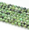 8MM Green Black Chrysotine Turquoise Gemstone Grade A Round Loose Beads 16 inch Full Strand (80009658-A191)