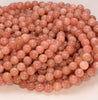 8MM Orange Jade Gemstone Round Loose Beads 7.5 inch Half Strand (80009660 H-A180)