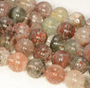 9-10MM Multi Color Lace Phantom Quartz Gemstone Grade A Round Loose Beads 7.5 inch Half Strand (80009661-A177)