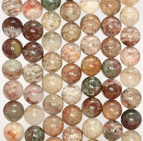 8MM Multi Color Lace Phantom Quartz Gemstone Grade A Round Loose Beads 7.5 inch Half Strand (80009683-A178)