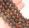 8-9MM Dark Brown Phantom Quartz Gemstone Grade A Round Loose Beads 7.5 inch Half Strand (80009686-A178)