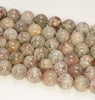 9-10MM Grey Lace Phantom Quartz Gemstone Grade AA Round Loose Beads 7.5 inch Half Strand (80009689-A178)