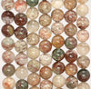 13-14MM Multi Color Lace Phantom Quartz Gemstone Grade A Round Loose Beads 7.5 inch Half Strand (80009709-A178)