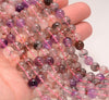 8-9MM Melody Quartz Cacoxenite Super Seven Gemstone Grade AAA Round Loose Beads 7 inch Half Strand (80009717-A179)