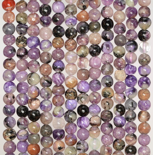 5MM Purple Genuine Charoite Gemstone Grade A Round Loose Beads 15.5 inch Full Strand (80009741-A181)