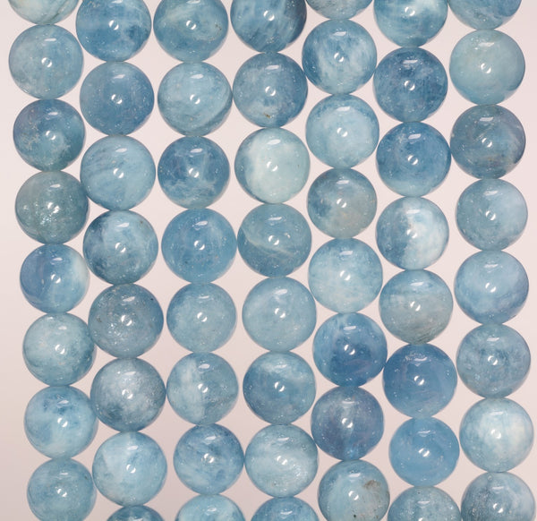 6MM Deep Blue Aquamarine Gemstone Grade AAA Round Loose Beads 15.5 inch Full Strand (80009855-A182)