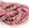 8x4MM Rubellite Tourmaline Gemstone Rondelle Heishi Loose Beads 15 inch Full Strand (80009860-A183)