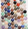 10MM Genuine Multi Stone Gemstone Micro Faceted Round Loose Beads 15.5 inch Full Strand (80009870-A185)