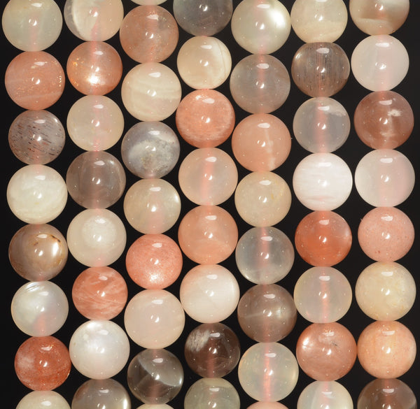 10MM Multi Color Moonstone Gemstone Round Loose Beads 7.5 inch Half Strand (80009873 H-A185)