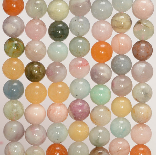 8MM Genuine Multi Stone Gemstone Round Loose Beads 7.5 inch Half Strand (80009876 H-A185)