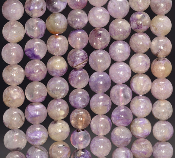 9MM Genuine Charoite Gemstone Grade AA Round Loose Beads 7.5 inch Half Strand (80009879-A186)