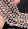 7-8MM Genuine Charoite Gemstone Grade A Round Loose Beads 7.5 inch Half Strand (80009882-A186)