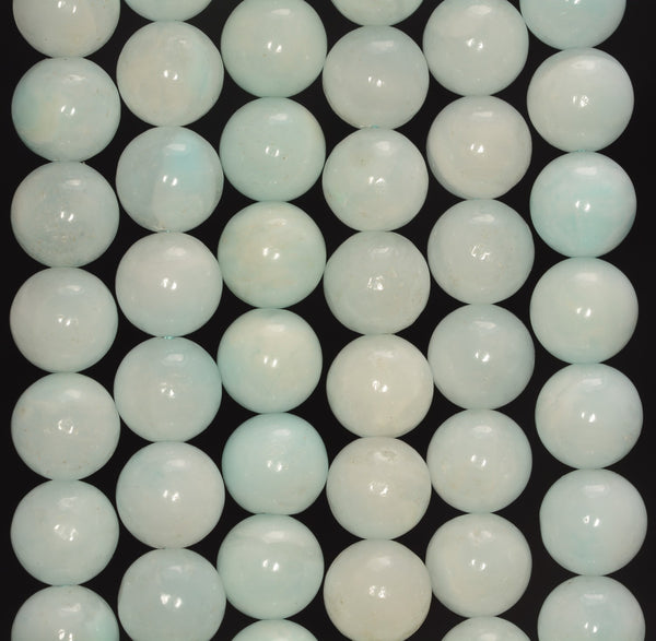 10MM Genuine Light Blue Hemimorphite Gemstone Grade AA Round Loose Beads 7.5 inch Half Strand (80009909-A188)