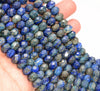 10x7MM Lapis Lazuli Gemstone Grade A Micro Faceted Rondelle Loose Beads 7.5 inch Half Strand (80009938-A203)