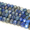 10x7MM Lapis Lazuli Gemstone Grade A Micro Faceted Rondelle Loose Beads 7.5 inch Half Strand (80009938-A203)