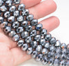 10x7MM  Terahertz Gemstone Micro Faceted Rondelle Loose Beads 7.5 inch Half Strand (80009939-A203)