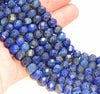 9x7MM Lapis Lazuli Gemstone Grade A Micro Faceted Rondelle Loose Beads 7.5 inch Half Strand (80009942-A203)