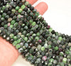 8x6MM Ruby Zoisite Gemstone Grade AB Micro Faceted Rondelle Loose Beads 15.5 inch Full Strand (80009943-A203)