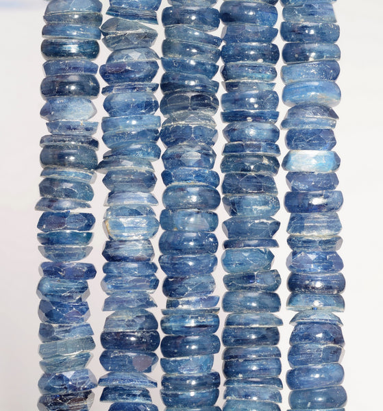 8x3-8x2MM Kyanite Gemstone Grade AA Rondelle Heishi Faceted Loose Beads 7.5 inch Half Strand (80009946-A203)