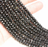 6x4MM Black Tourmaline Gemstone Micro Faceted Rondelle Loose Beads 15.5 inch Full Strand (80009953-A203)