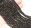 5x4MM Black Tourmaline Gemstone Grade A Micro Faceted Rondelle Loose Beads 15 inch Full Strand (80009957-A203)