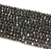 5x4MM Black Tourmaline Gemstone Grade A Micro Faceted Rondelle Loose Beads 15 inch Full Strand (80009957-A203)