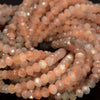 5x4MM Orange Moonstone Gemstone Grade AAA Micro Faceted Rondelle Loose Beads 15 inch Full Strand (80009960-A203)