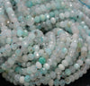 5x4MM Peru Amazonite Gemstone Micro Faceted Rondelle Loose Beads 15 inch Full Strand (80009963-A203)