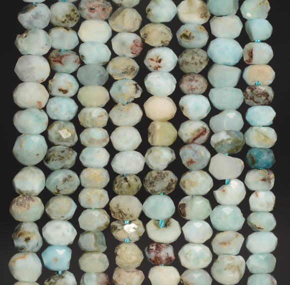 5x4MM Larimar Gemstone Grade B Micro Faceted Rondelle Loose Beads 15 inch Full Strand (80009964-A203)