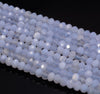 5x4MM Chalcedony Blue Lace Agate Gemstone Grade AAA Micro Faceted Rondelle Loose Beads 15 inch Full Strand (80009965-A203)