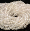 5x3MM Clear Quartz Rock Crystal Gemstone Grade AAA Micro Faceted Rondelle Loose Beads 15.5 inch Full Strand (80009970-A202)