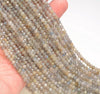 4x3MM Dark Gray Labradorite Gemstone Grade AB Micro Faceted Rondelle Loose Beads 15.5 inch Full Strand (80009977-A202)