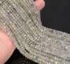 4x3MM Gray Labradorite Gemstone Grade A Micro Faceted Rondelle Loose Beads 15.5 inch Full Strand (80009981-A202)