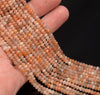 4x3MM Orange Moonstone Gemstone Grade AA Micro Faceted Rondelle Loose Beads 15.5 inch Full Strand (80009986-A201)