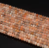 4x3MM Orange Moonstone Gemstone Grade AA Micro Faceted Rondelle Loose Beads 15.5 inch Full Strand (80009986-A201)