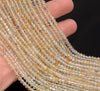 3x2MM Yellow White Topaz Gemstone Grade AAA Micro Faceted Rondelle Loose Beads 16 inch Full Strand (80010002-A201)