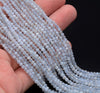 3x2MM Chalcedony Blue Lace Agate Gemstone Grade AAA Micro Faceted Rondelle Loose Beads 15.5 inch Full Strand (80010018-A200)