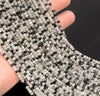 3x2MM Black Rutilated Quartz Gemstone Grade A Micro Faceted Rondelle Loose Beads 15.5 inch Full Strand (80010022-A200)