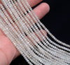 3x2MM Rainbow Moonstone Gemstone Grade AAA Micro Faceted Rondelle Loose Beads 15.5 inch Full Strand (80010023-A200)