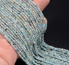 2x2MM Aquamarine Gemstone Grade A Micro Faceted Rondelle Loose Beads 15.5 inch Full Strand (80010027-A200)