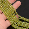 5MM Peridot Gemstone Grade A Faceted Round Loose Beads 15.5 inch Full Strand (80010047-A199)