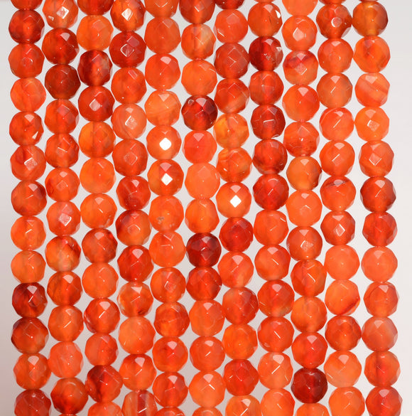 5MM Red Agate Gemstone Grade AAA Faceted Round Loose Beads 15.5 inch Full Strand (80010053-A199)